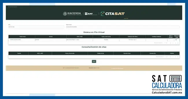 Consulta o Cancelación de Citas SAT