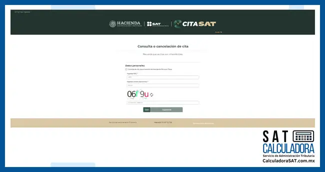 Cancelar Citas SAT