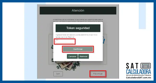 Sacar Citas SAT - Fila Virtual y Token de seguridad