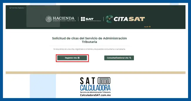 Sacar Citas SAT - Registrar Cita